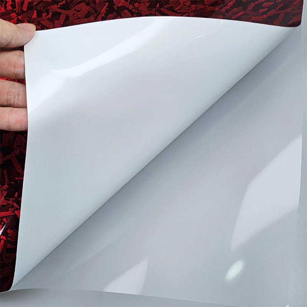 150cm x 30cm Covering Forgé Carbone de Voiture Film Autocollant Adhésif Film Carbone de Protection pour Voiture Intérieure/Extérieure, Moto, Vélo (Rouge Brillant, 30cm x 150cm)