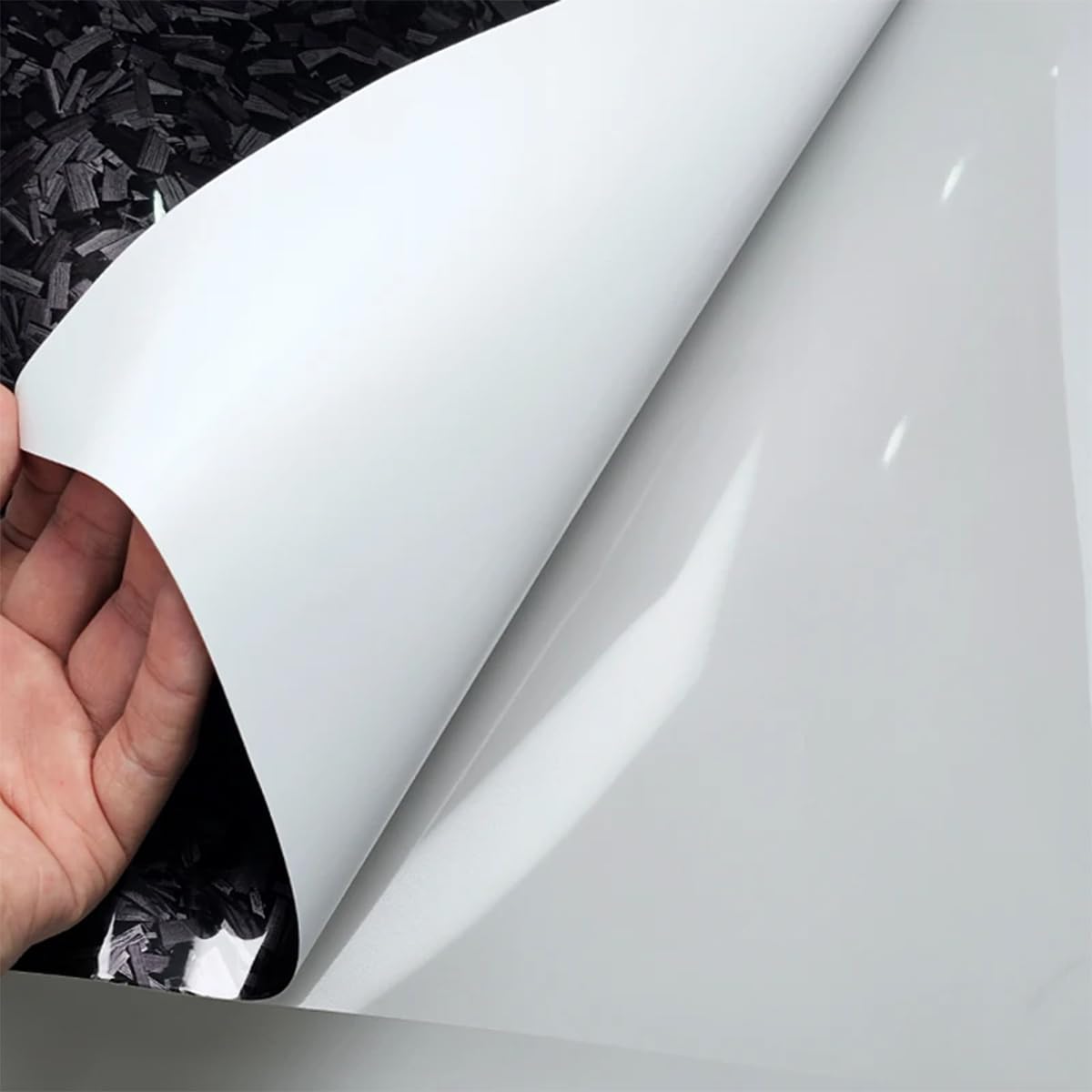 150cm x 30cm Covering Forgé Carbone de Voiture Film Autocollant Adhésif Film Carbone de Protection pour Voiture Intérieure/Extérieure, Moto, Vélo (Rouge Brillant, 30cm x 150cm)