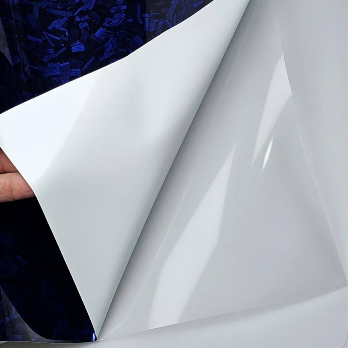 150cm x 30cm Covering Forgé Carbone de Voiture Film Autocollant Adhésif Film Carbone de Protection pour Voiture Intérieure/Extérieure, Moto, Vélo (Rouge Brillant, 30cm x 150cm)