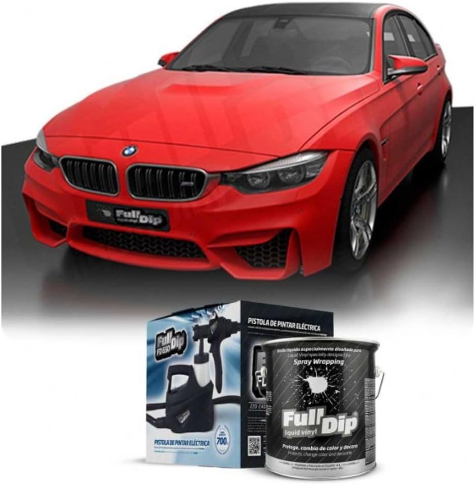 Full Dip Liquid Vinyl Paint Kit - 4 Litre Size + Electric Spray Gun |