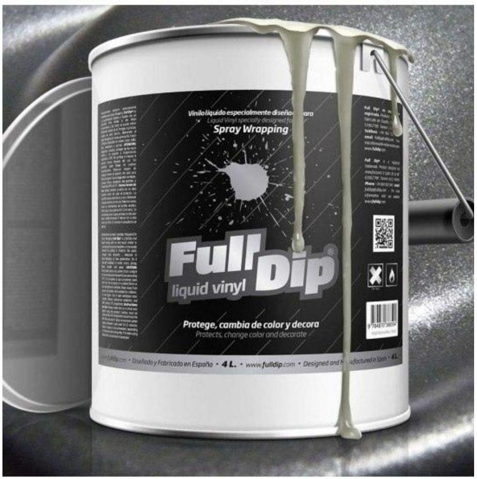 AutoFullCar Pack Full Dip Anthracite Métallisé Pot 4 litres Vinyle Liquide FULLDIP Prêt à peindre