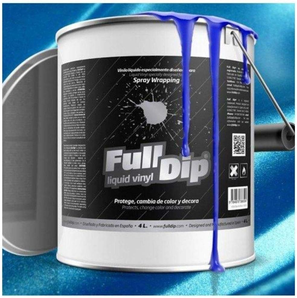 AutoFullCar - Vinyle liquide Full Dip - Bleu métallisé - Format pot 4 litres - Prêt à appliquer