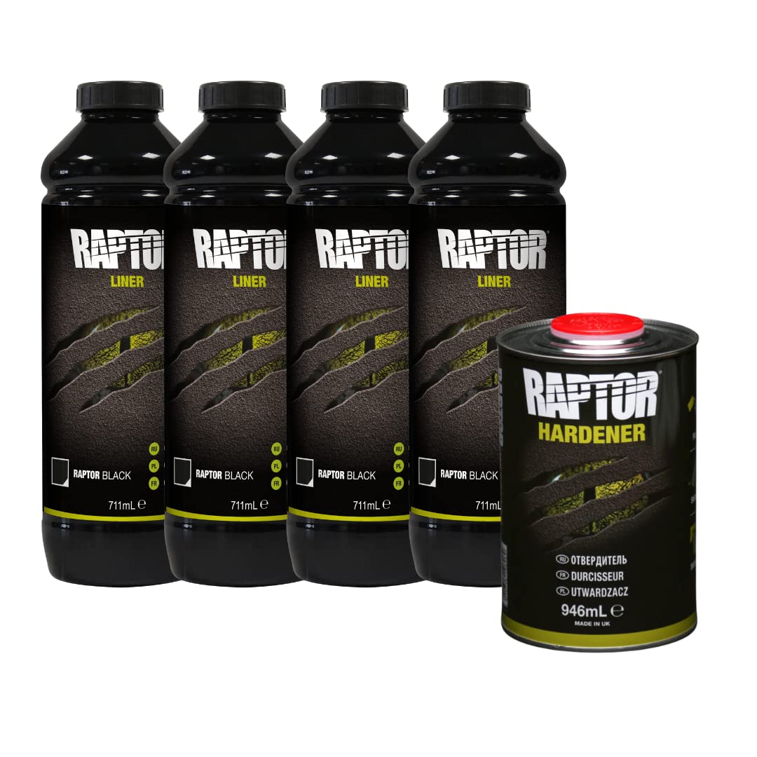 Raptor Coating Kits 4 Bottles (Black, 4 Bottle Kits)