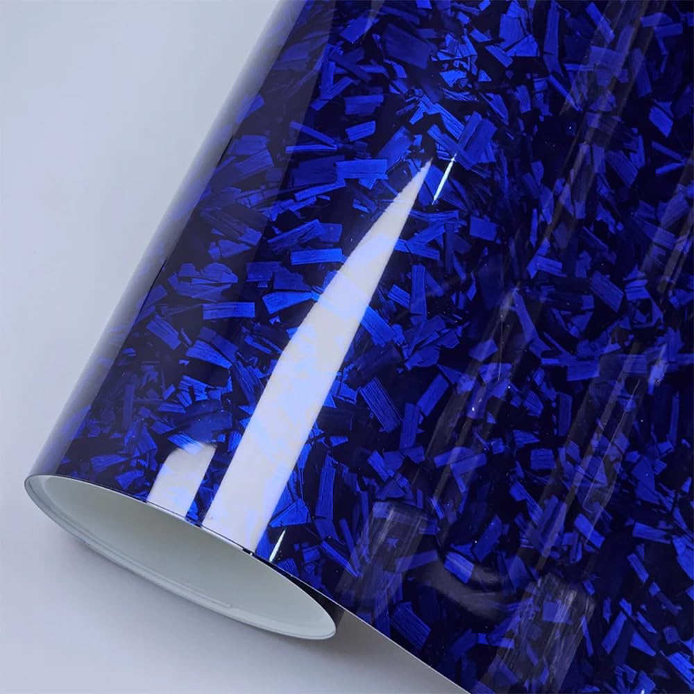 150cm x 30cm Covering Forgé Carbone de Voiture Film Autocollant Adhésif Film Carbone de Protection pour Voiture Intérieure/Extérieure, Moto, Vélo (Rouge Brillant, 30cm x 150cm)