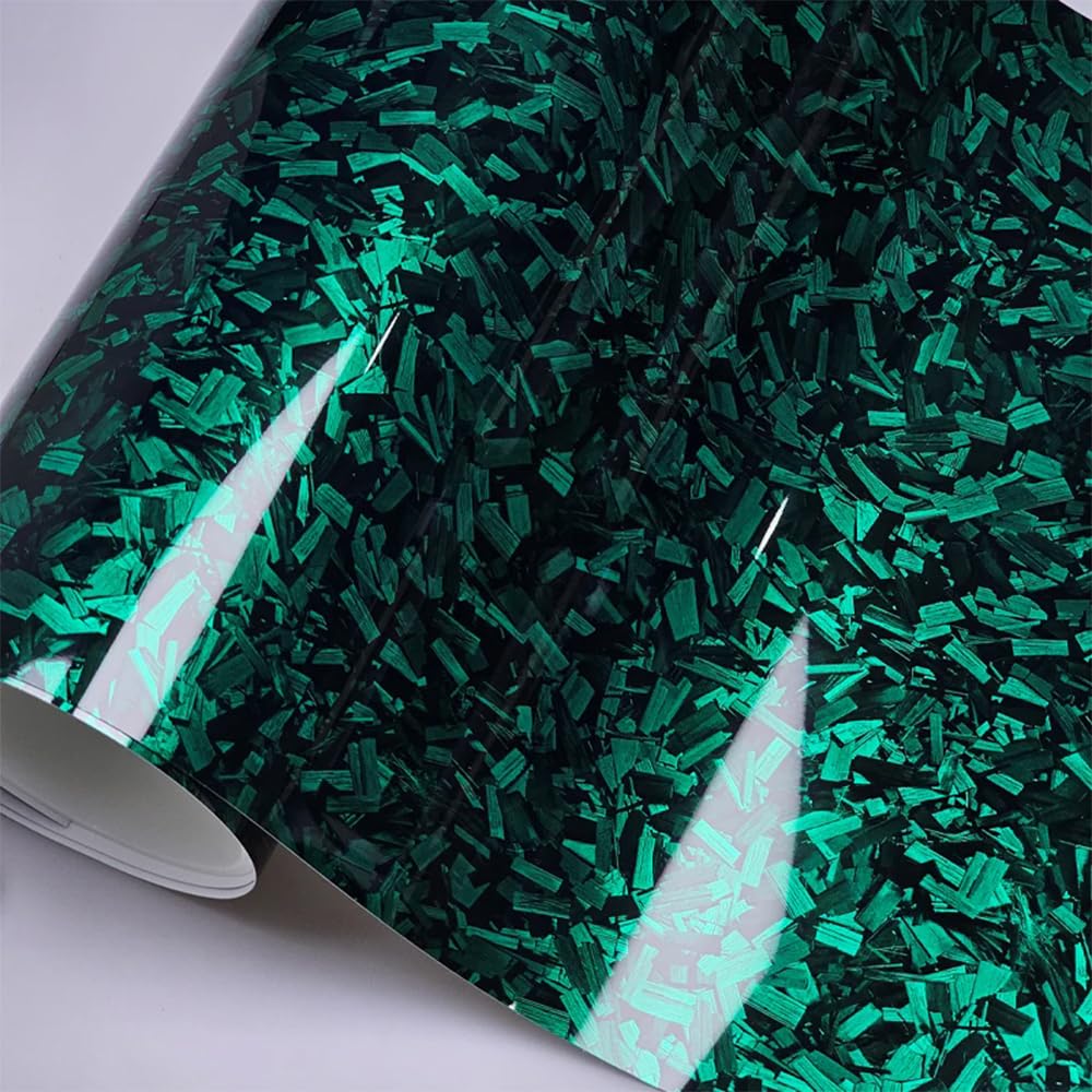 150cm x 30cm Covering Forgé Carbone de Voiture Film Autocollant Adhésif Film Carbone de Protection pour Voiture Intérieure/Extérieure, Moto, Vélo (Rouge Brillant, 30cm x 150cm)