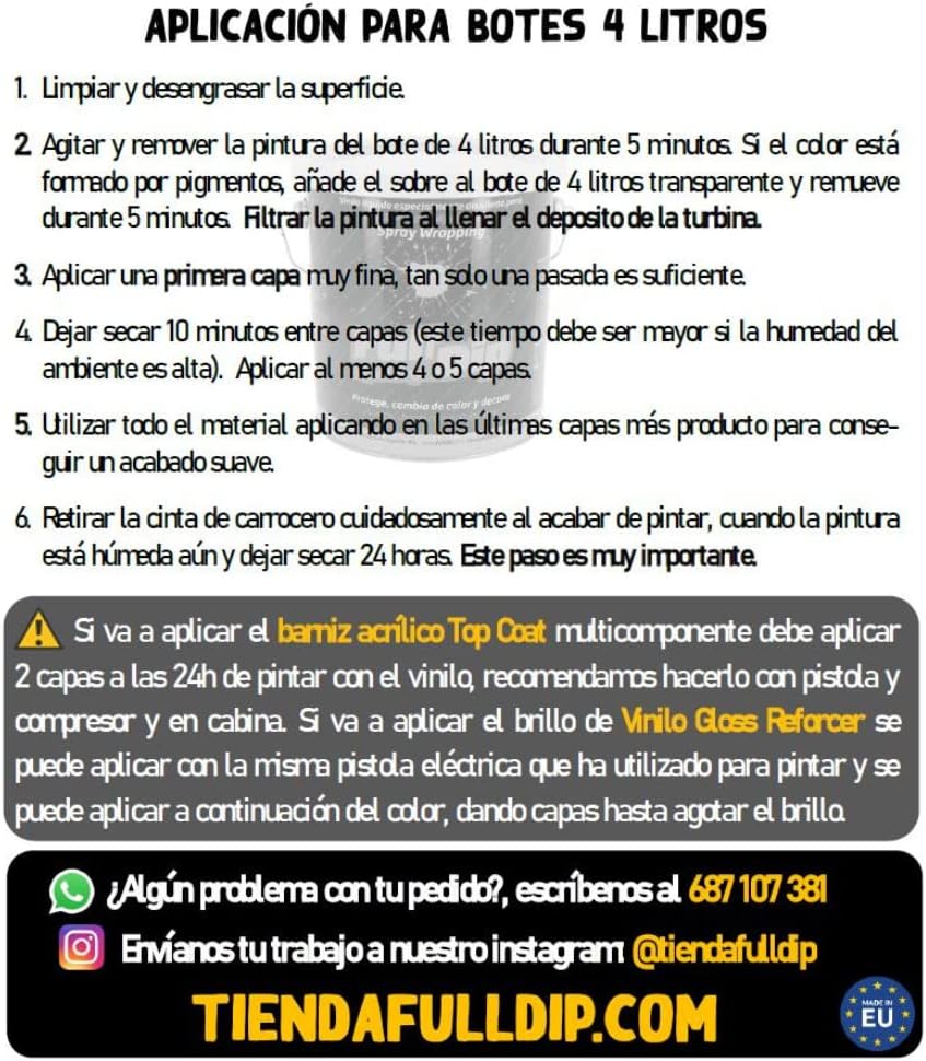 AutoFullCar Full Dip Vinyle liquide, format 4 litres, couleur rouge mat