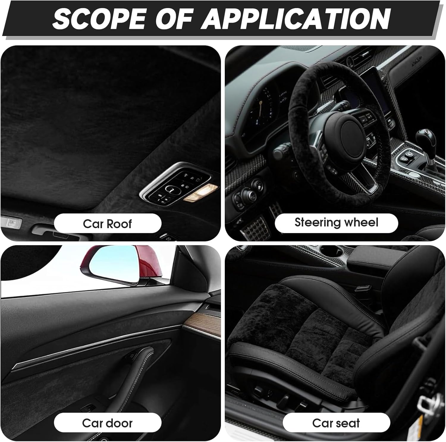 200 x 40 cm Tissu microfibre autocollant, ciel de toit