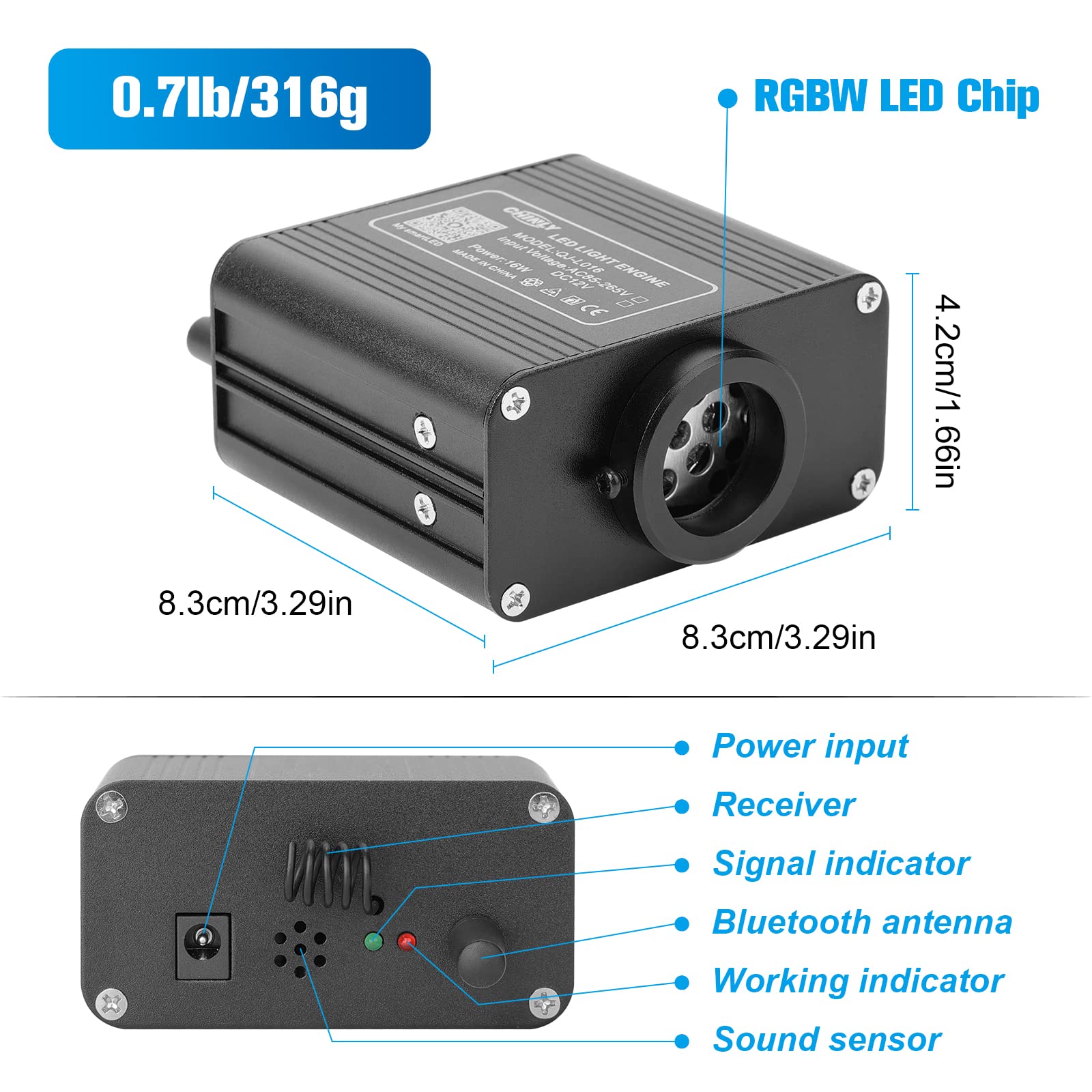 CHINLY Starry Sky Voiture Fibre Optique