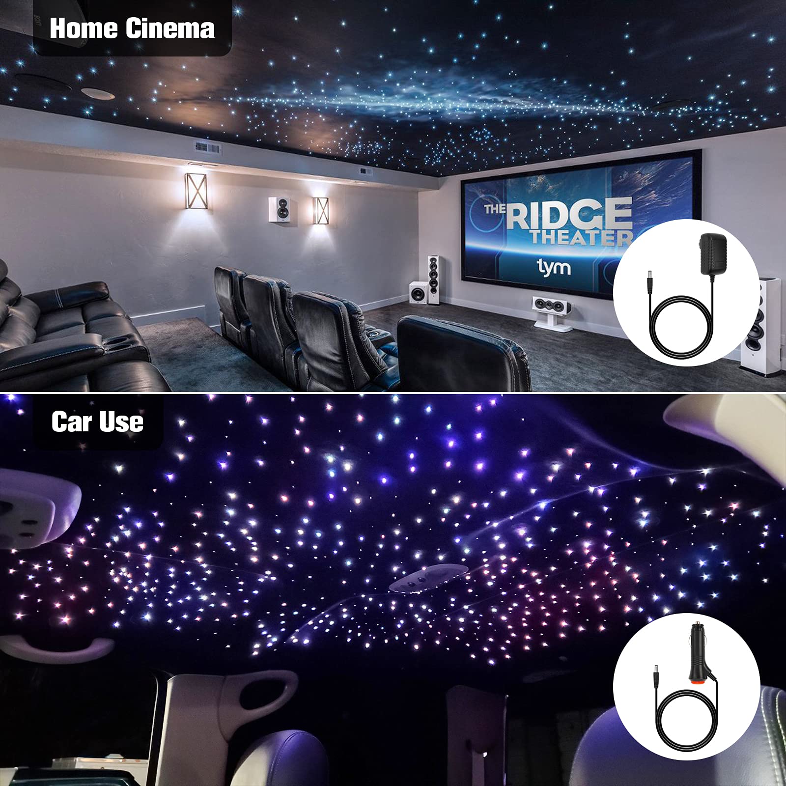 CHINLY Starry Sky Voiture Fibre Optique