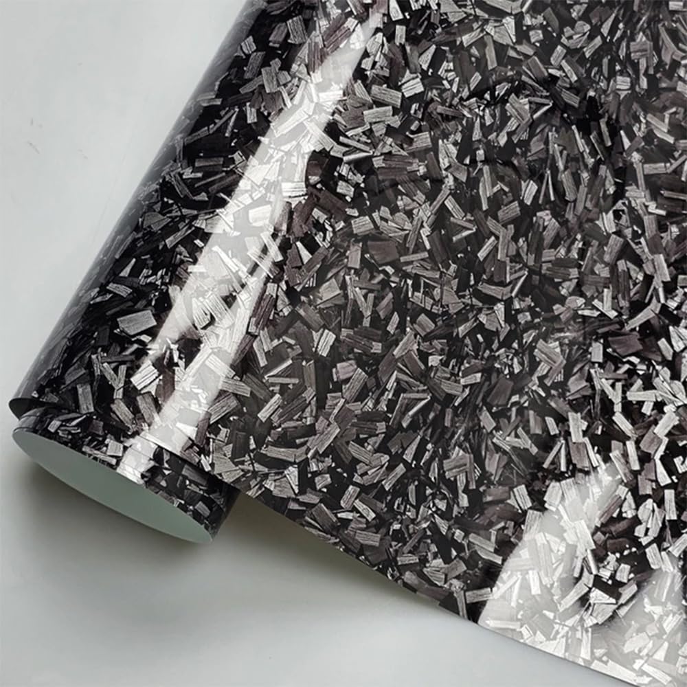 150cm x 30cm Covering Forgé Carbone de Voiture Film Autocollant Adhésif Film Carbone de Protection pour Voiture Intérieure/Extérieure, Moto, Vélo (Rouge Brillant, 30cm x 150cm)