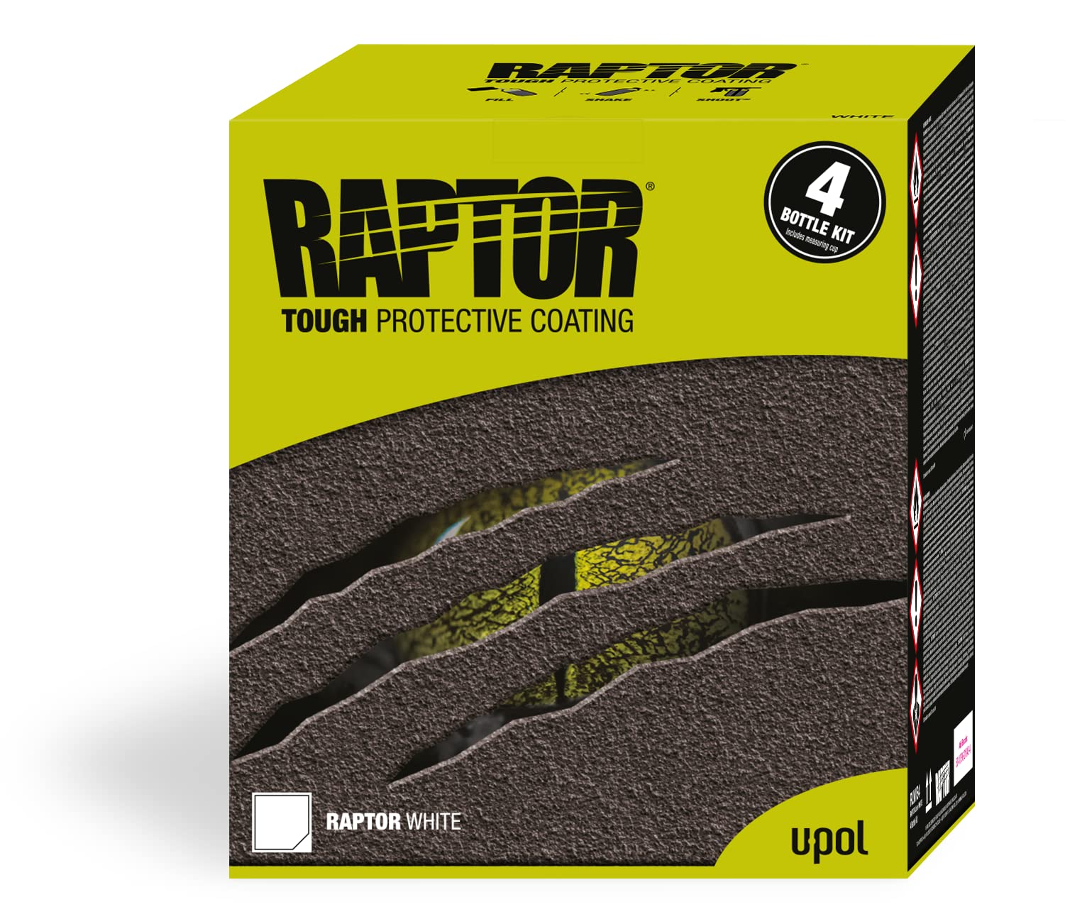 Raptor revêtement kits 4 Bouteilles (Blanc, Kits 4 Bouteilles)