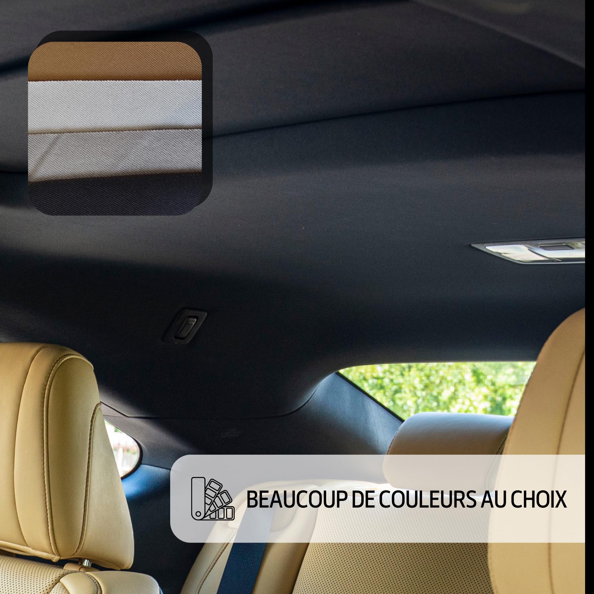 Ciel de toit de voiture, Gris clair, 300 cm x 180 cm