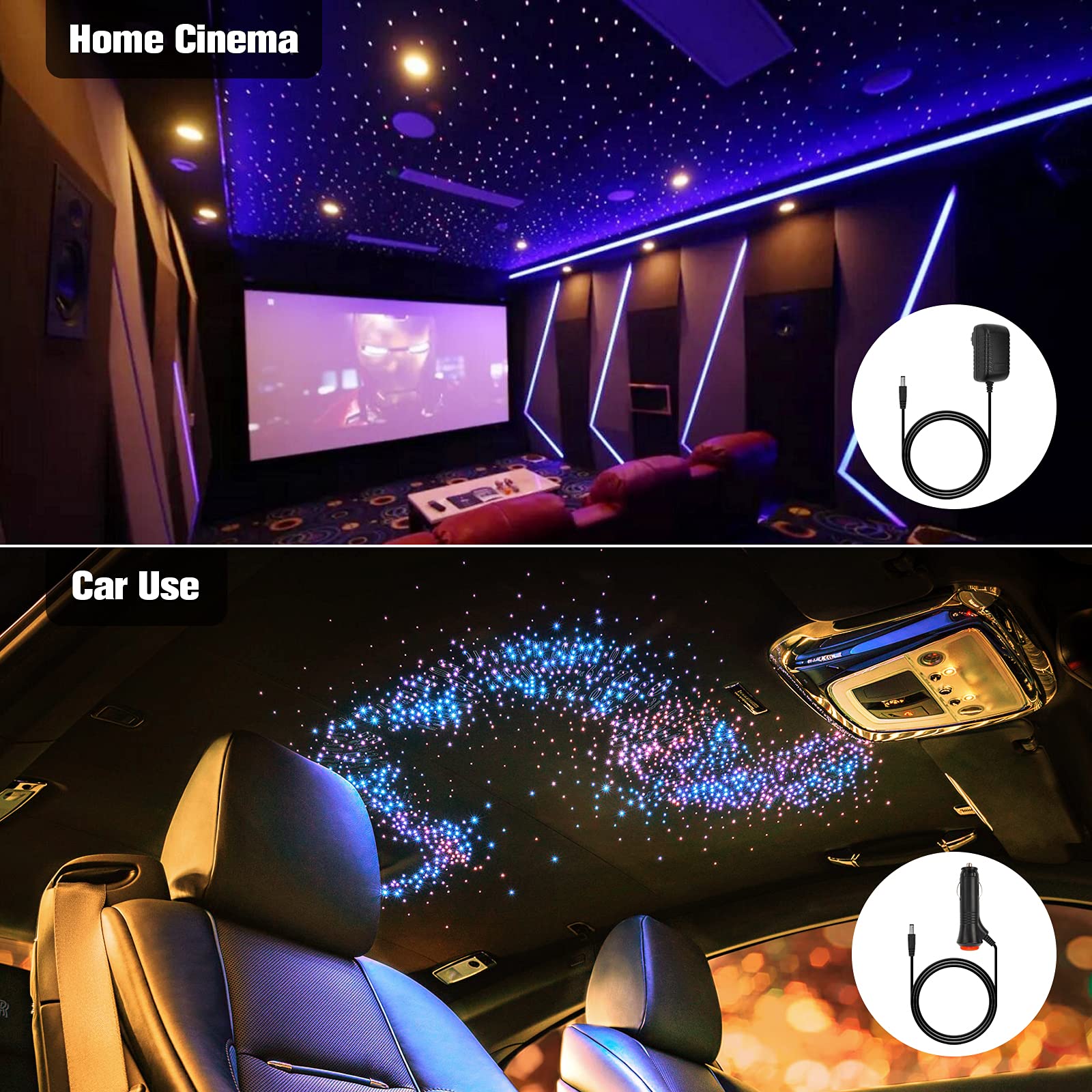CHINLY Starry Sky Voiture Fibre Optique