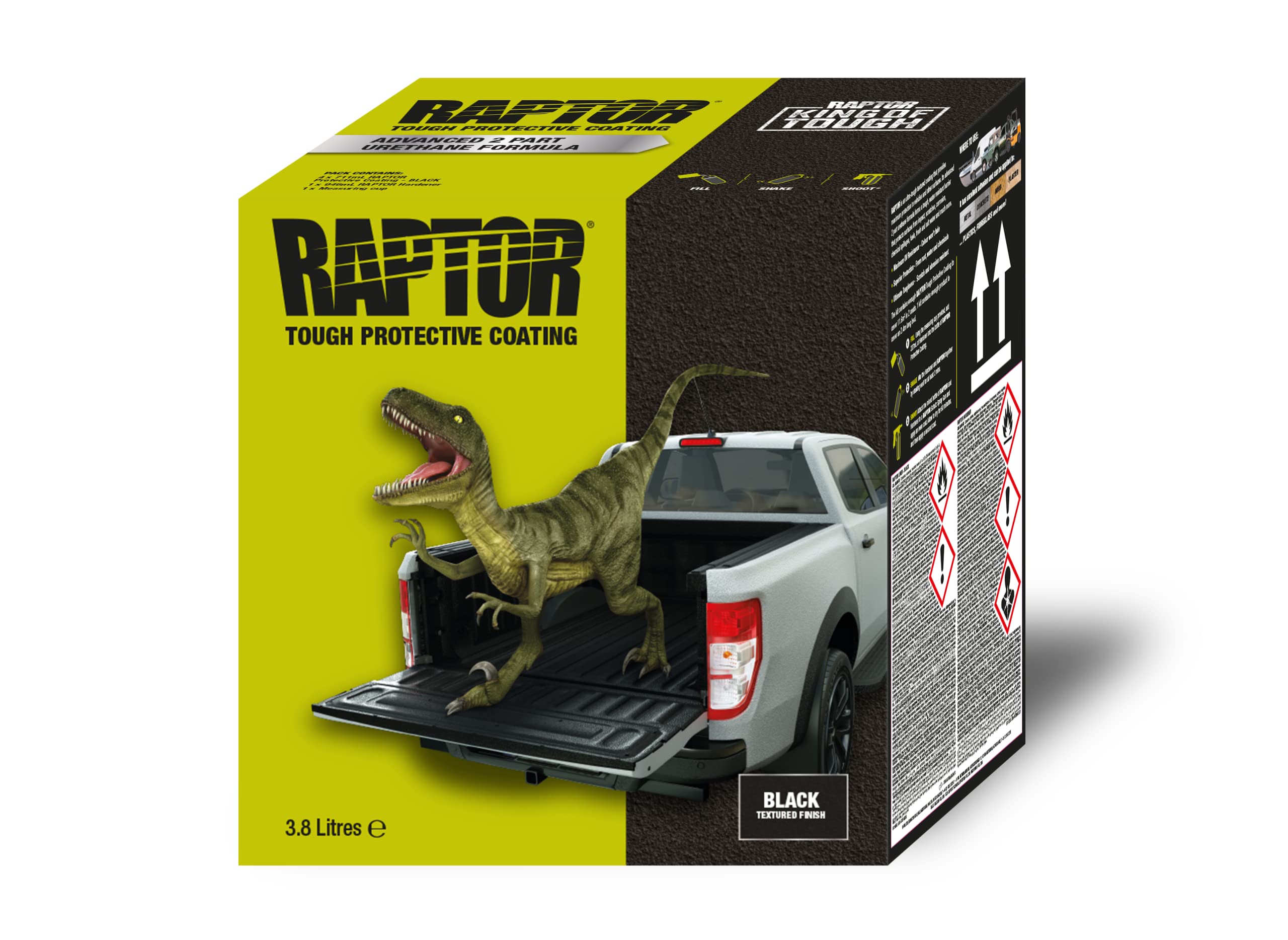 Raptor Coating Kits 4 Bottles (Black, 4 Bottle Kits)