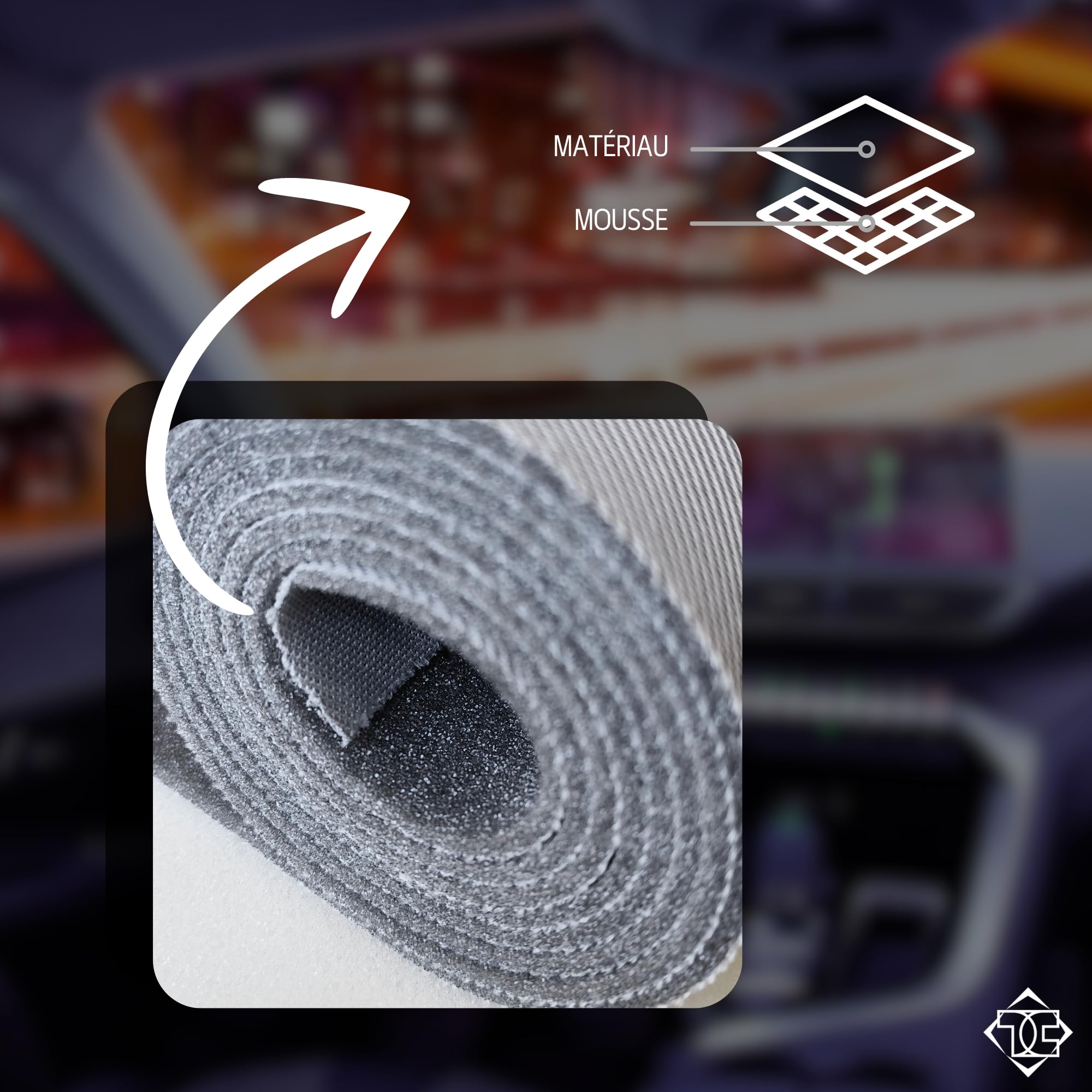 Ciel de toit de voiture, Gris clair, 300 cm x 180 cm