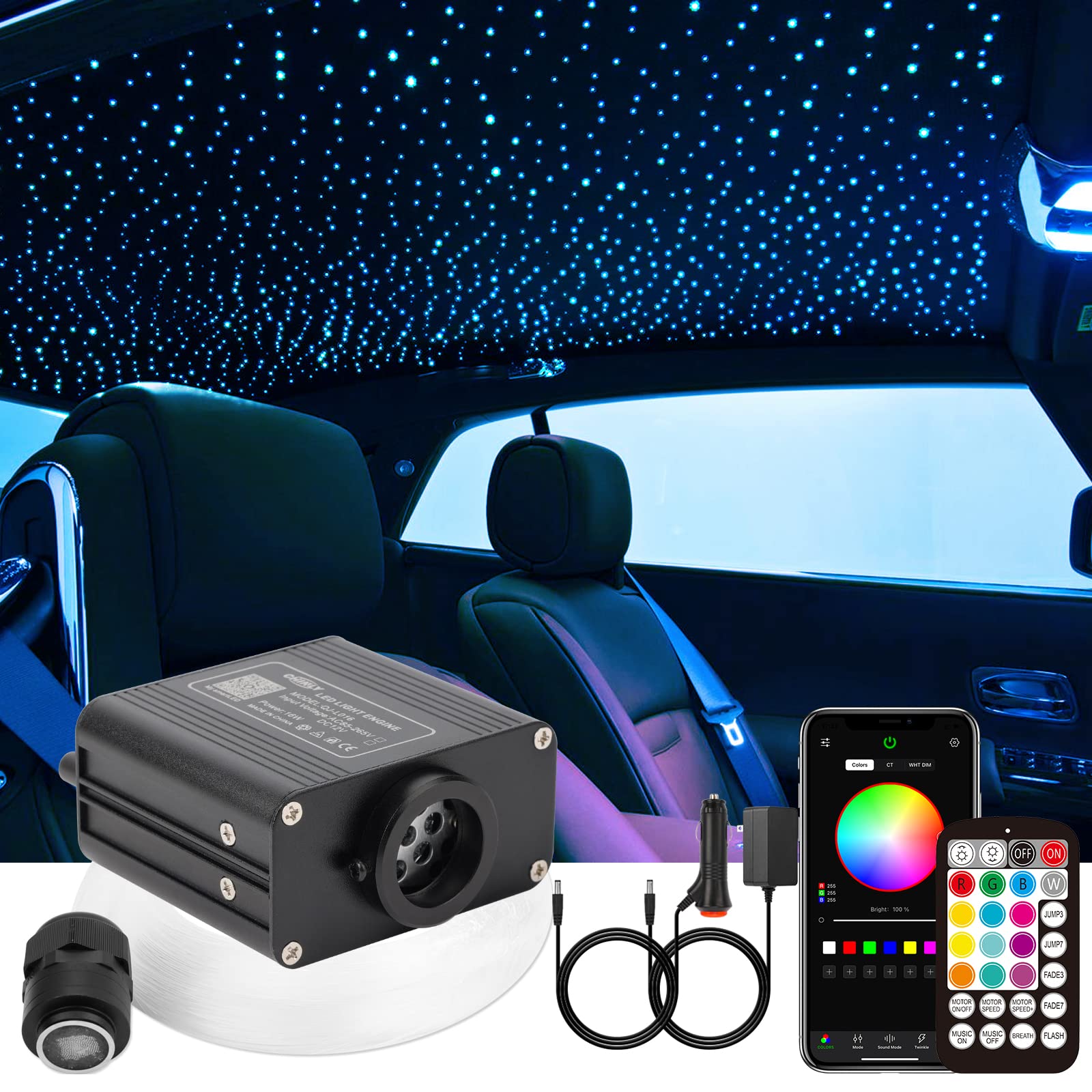 CHINLY Starry Sky Voiture Fibre Optique