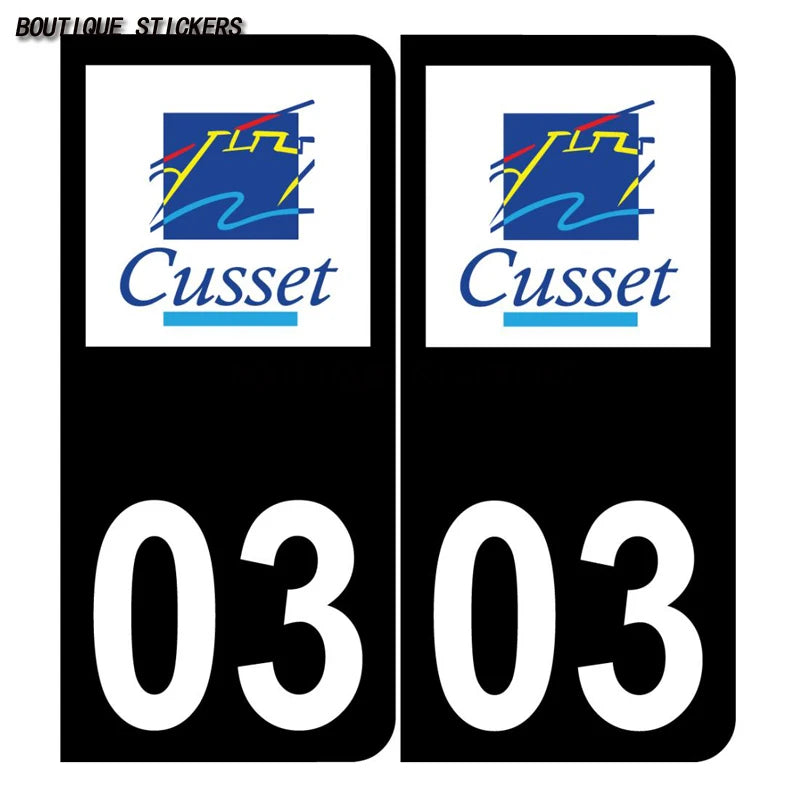 License Plate Stickers France03 Vichy Yzeure Moulins Cusset Saint-Germain-des-Fossés blason Saint-Bonnet-de Prémilhat Broût