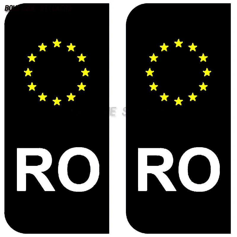 2Pcs NL PL PT RO Exquisite License Plate Stickers Waterproof PVC Stickers Car Truck RV Off road Vehicle Stickers