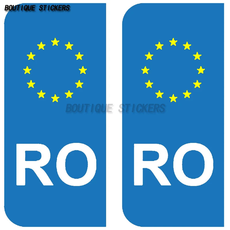 2Pcs NL PL PT RO Exquisite License Plate Stickers Waterproof PVC Stickers Car Truck RV Off road Vehicle Stickers