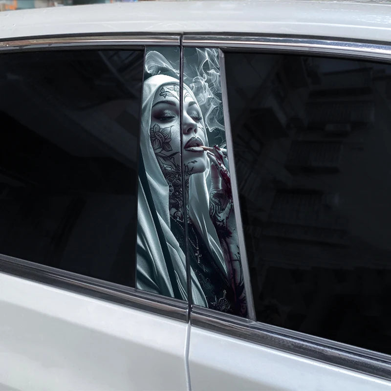 2pcs Nun Car Sticker