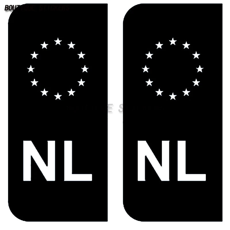 2Pcs NL PL PT RO Exquisite License Plate Stickers Waterproof PVC Stickers Car Truck RV Off road Vehicle Stickers