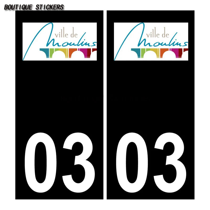 License Plate Stickers France03 VichyYzeure Moulins Cusset Saint-Germain-des-Fossés blason Saint-Yorre Saint-Bonnet SaintHilaire