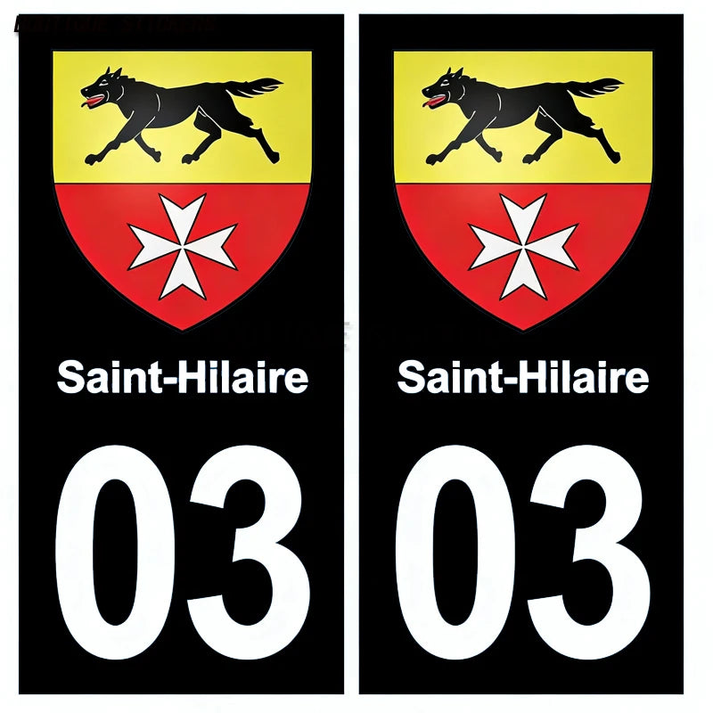 License Plate Stickers France03 VichyYzeure Moulins Cusset Saint-Germain-des-Fossés blason Saint-Yorre Saint-Bonnet SaintHilaire