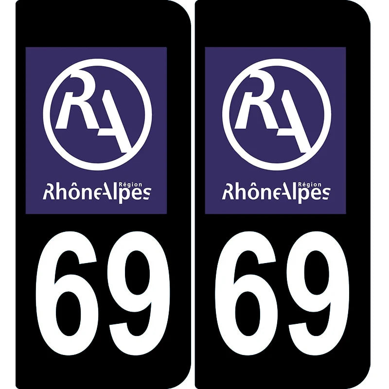 2Pcs Exquisite license plate sticker French Alpine F69 car RV off-road vehicle waterproof PVC sticker