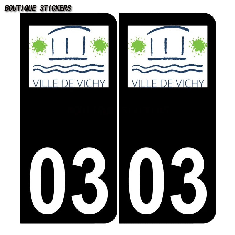 License Plate Stickers France03 Vichy Yzeure Moulins Cusset Saint-Germain-des-Fossés blason Saint-Bonnet-de Prémilhat Broût