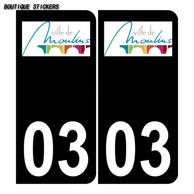 License Plate Stickers France03 Vichy Yzeure Moulins Cusset Saint-Germain-des-Fossés blason Saint-Bonnet-de Prémilhat Broût