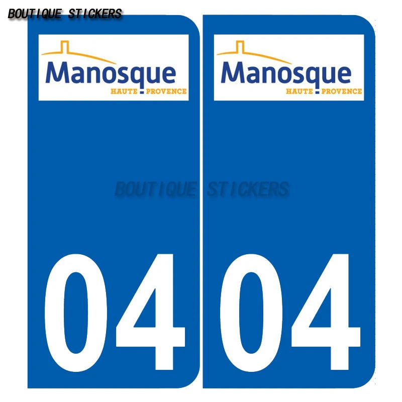 French license plate sticker on Provence Alpes 04 Manosco Alos Valley - Upper Verdun waterproof PVC car, motorcycle, RV sticker