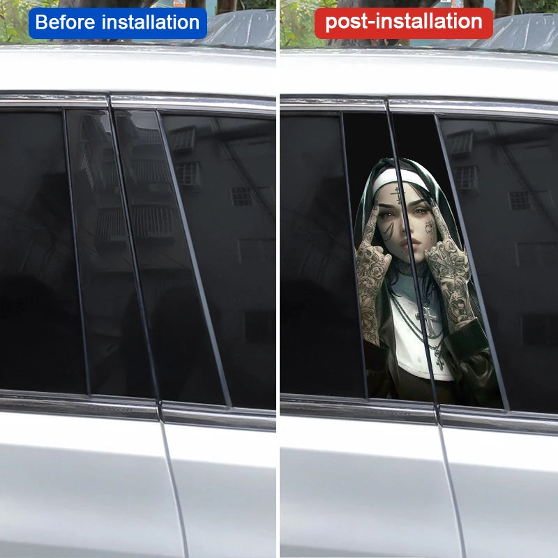 2pcs Nun Car Sticker