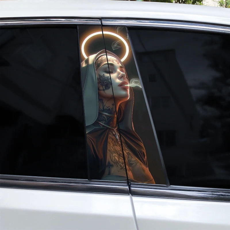 2pcs Nun Car Sticker