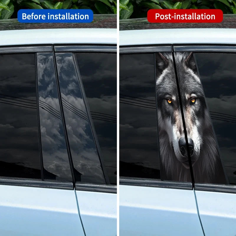 2pcs Wolf Car Sticker