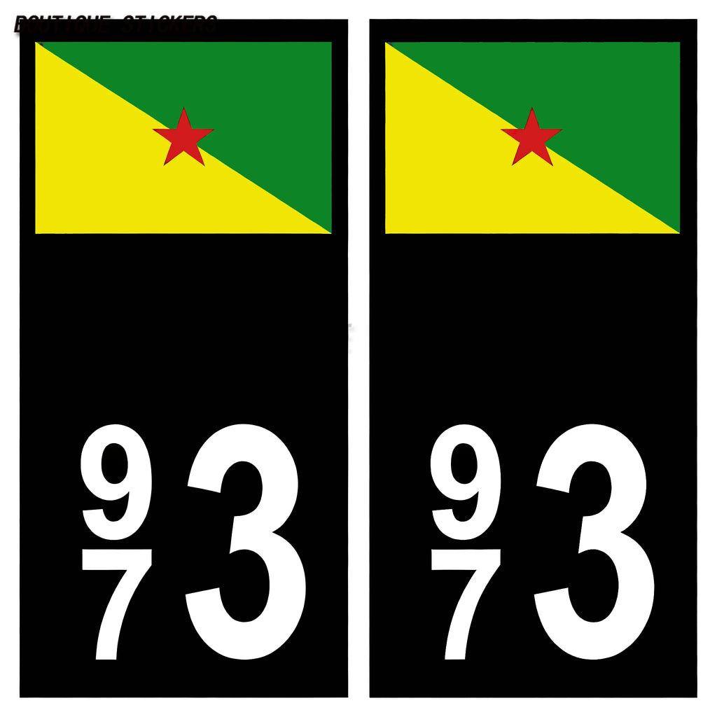 2 autocollants de plaque d'immatriculation