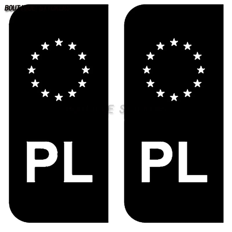 2Pcs NL PL PT RO Exquisite License Plate Stickers Waterproof PVC Stickers Car Truck RV Off road Vehicle Stickers
