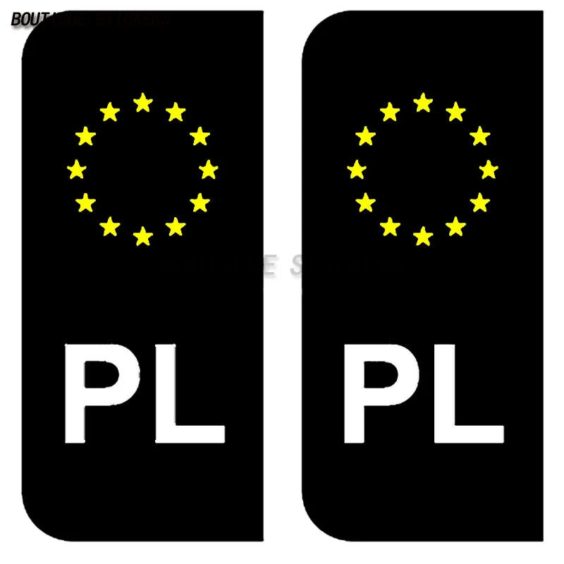 2Pcs NL PL PT RO Exquisite License Plate Stickers Waterproof PVC Stickers Car Truck RV Off road Vehicle Stickers