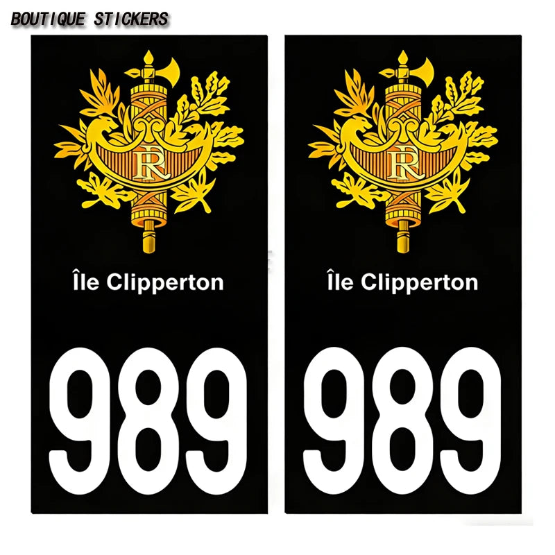 2 autocollants de plaque d'immatriculation