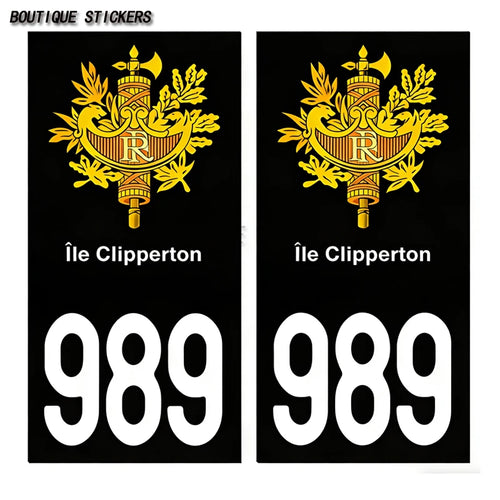 2 autocollants de plaque d'immatriculation