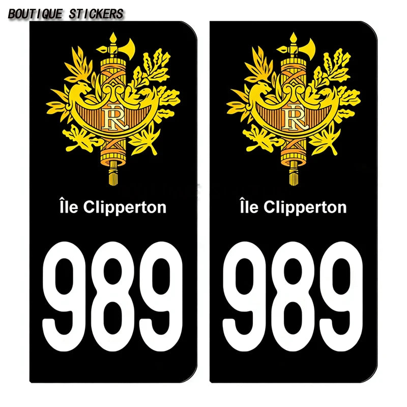 2 autocollants de plaque d'immatriculation