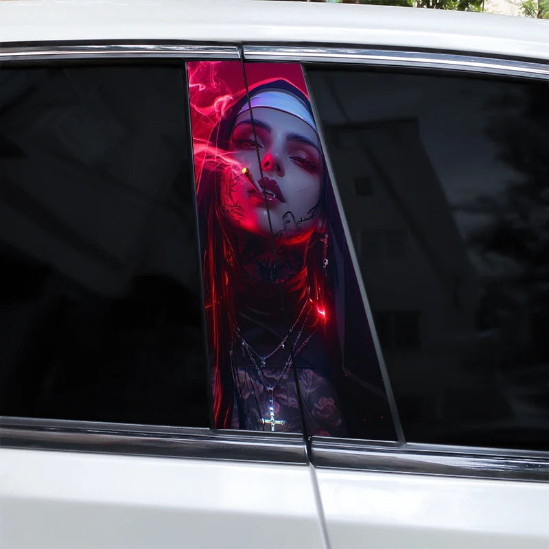 2pcs Nun Car Sticker
