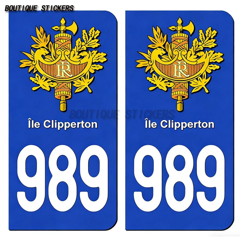 2 autocollants de plaque d'immatriculation