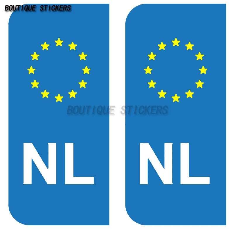 2Pcs NL PL PT RO Exquisite License Plate Stickers Waterproof PVC Stickers Car Truck RV Off road Vehicle Stickers
