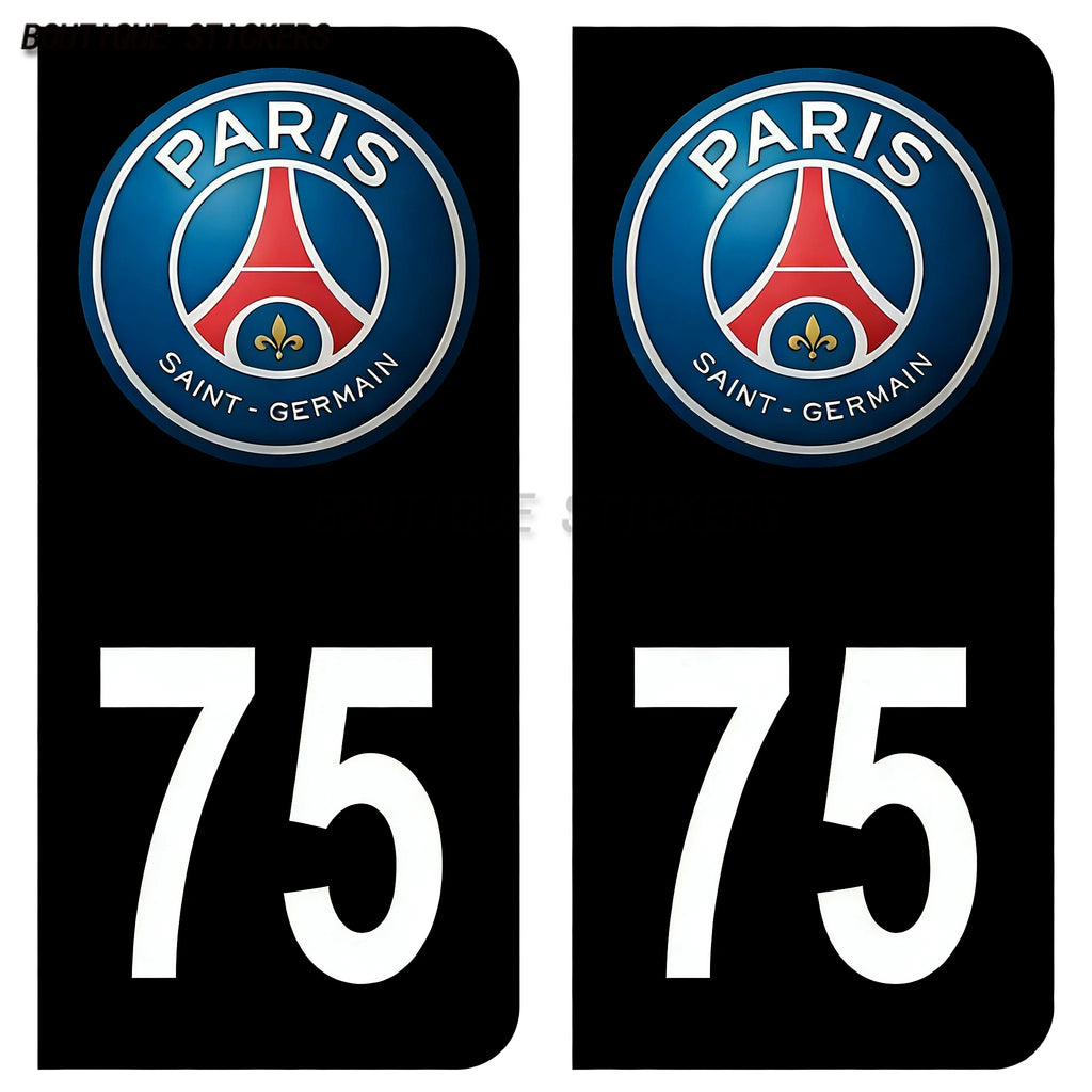 Autocollant plaque d'immatriculation France 75 Ile de France - Armoiries  Paris - Armoiries blason armoiries département droits