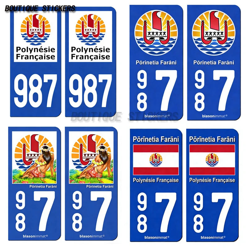 2 stickers plaque d'immatriculation française 987 Ecole Polytechnique comcarbone Ecole Polytechnique wahane Voitures motos