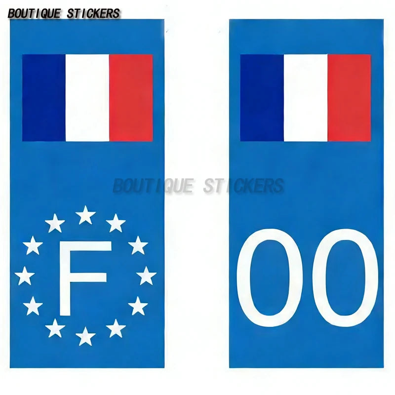 2Pcs European country flags, Switzerland, Russia, Germany, Spain, United States, license plate stickers, waterproof PVC stickers