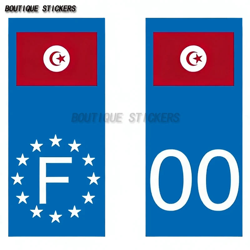 2Pcs European country flags, Switzerland, Russia, Germany, Spain, United States, license plate stickers, waterproof PVC stickers