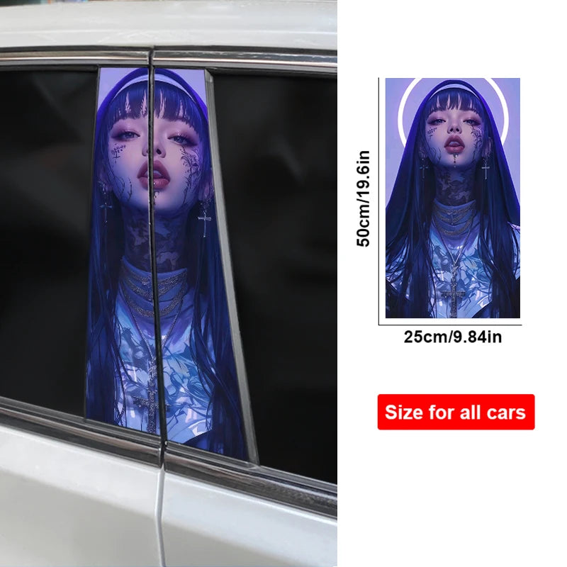 2pcs Nun Car Sticker