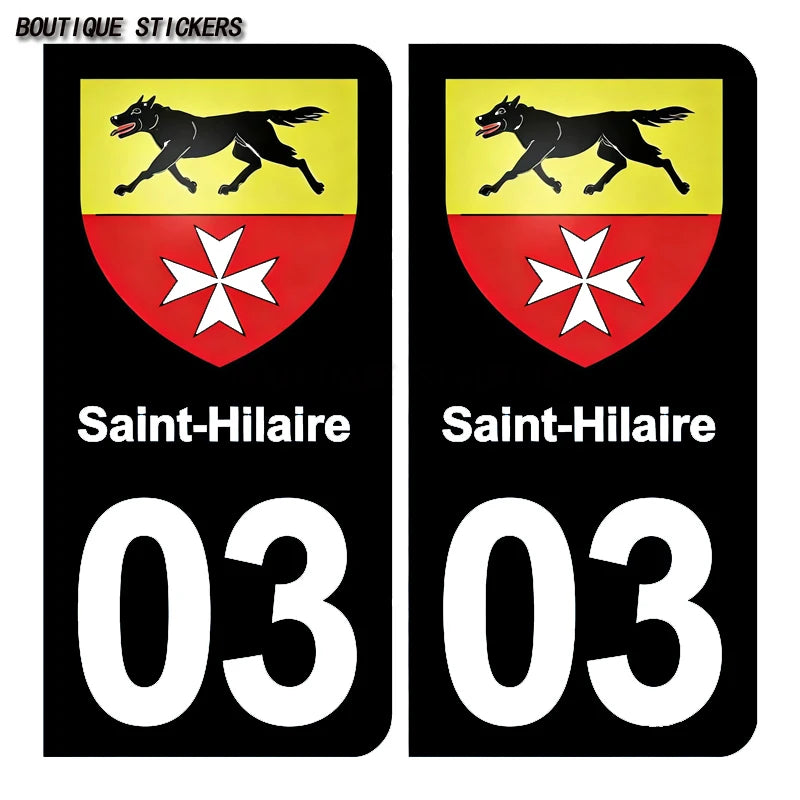License Plate Stickers France03 Vichy Yzeure Moulins Cusset Saint-Germain-des-Fossés blason Saint-Bonnet-de Prémilhat Broût