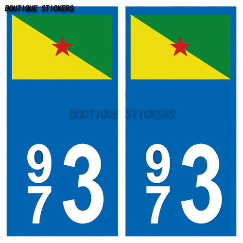 2 autocollants de plaque d'immatriculation